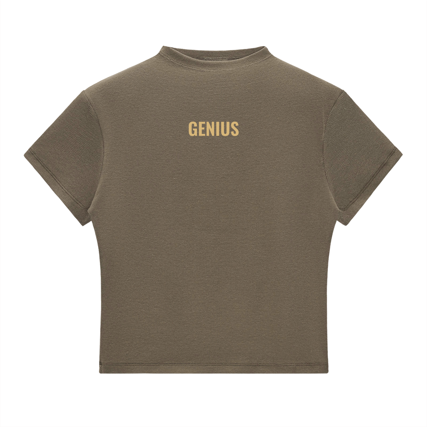 Genius Core Mock Neck T-Shirt (Cream Wording)